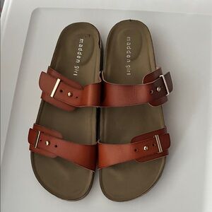 Madden Girl Tan Double-Strap Sandals